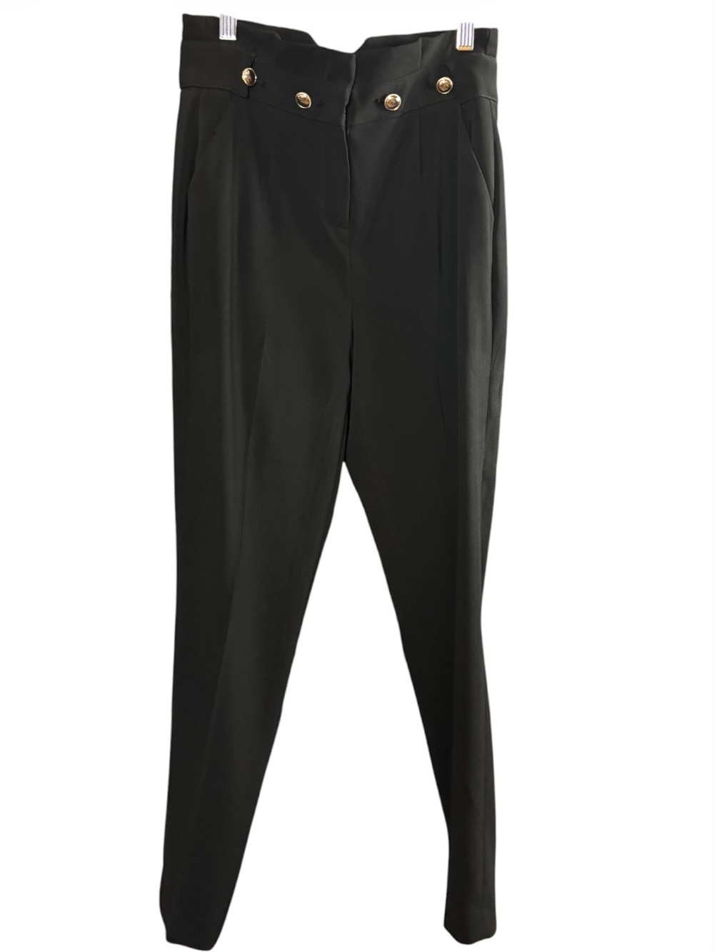 White House Black Market Gold Button Slim Ankle Pants size 2